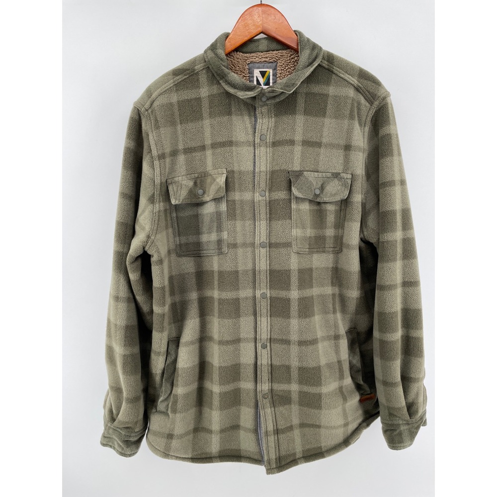 Voyager Fleece Shirt Jacket Mens XL Plaid Gorpcore Sherpa Snap Front Shacket